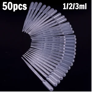 50pcs Graduated Pipettes Dropper Clear Disposable Essential Oils Pipettes Experiment Supplies Transfer Pasteur Pipettes for Lab