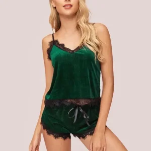 Selling fashion new lingerie set with straps three part pajamas lace pajamas best-selling in Europe and America XXXL