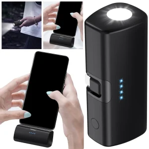 Mini Portable Charger High-Speed Charging Battery Pack LED Flashlight 5000mAh/3000mAh Fast Charging Power Bank for iPhone Huawei