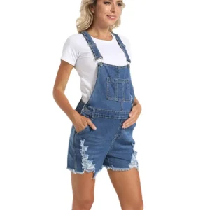 New Maternity Short Pants Pregnancy Shorts Pregnant Jeans Maternity Shorts Summer Blue Rompers Denim Pants Loose Jumpsuits 2023