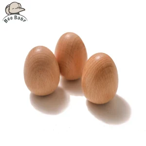 Wooden Egg Shaped Sand Ball Rattle Baby Toys 0-12 Months Montessori Educational Toys Food Safety Level Wood Toy Rattles For Kids